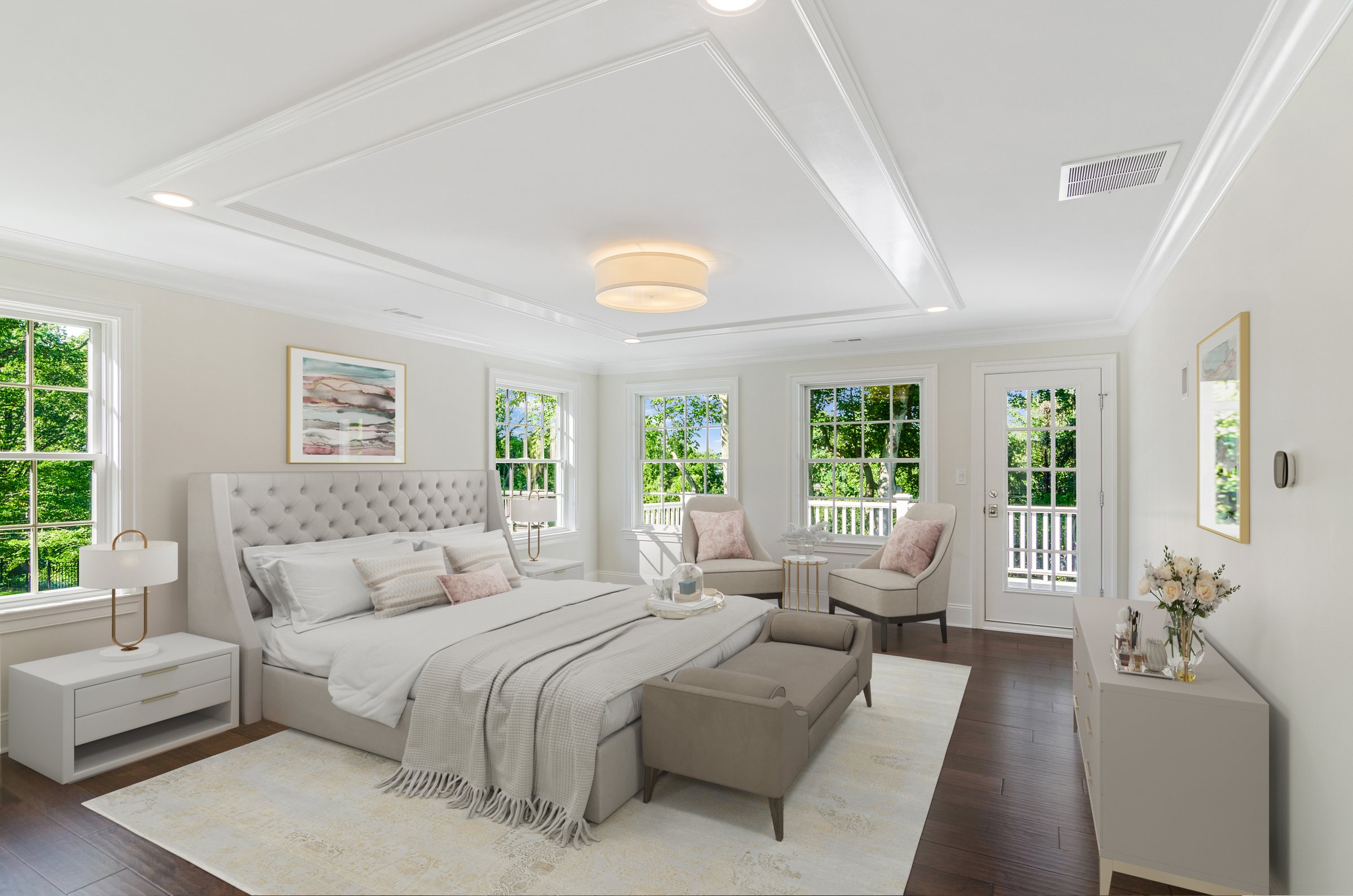 Primary Suite Bedroom Staged